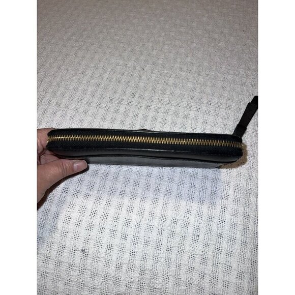 KATE SPADE Leroy Street Neda Full Zip Black Leather Wallet Bow Zipper Pull - Picture 11 of 13